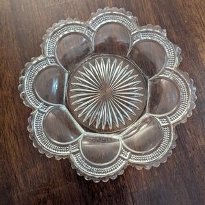 Elegant Clear Glass Plate Vintage